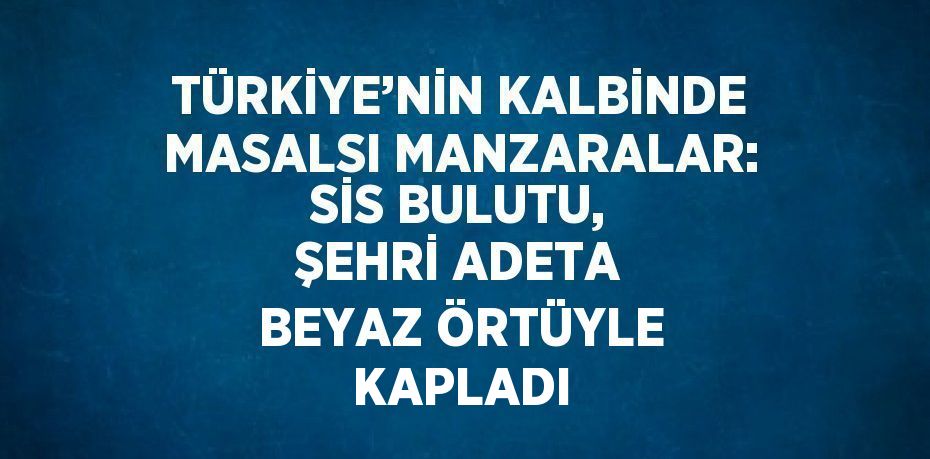 TÜRKİYE’NİN KALBİNDE MASALSI MANZARALAR: SİS BULUTU, ŞEHRİ ADETA BEYAZ ÖRTÜYLE KAPLADI