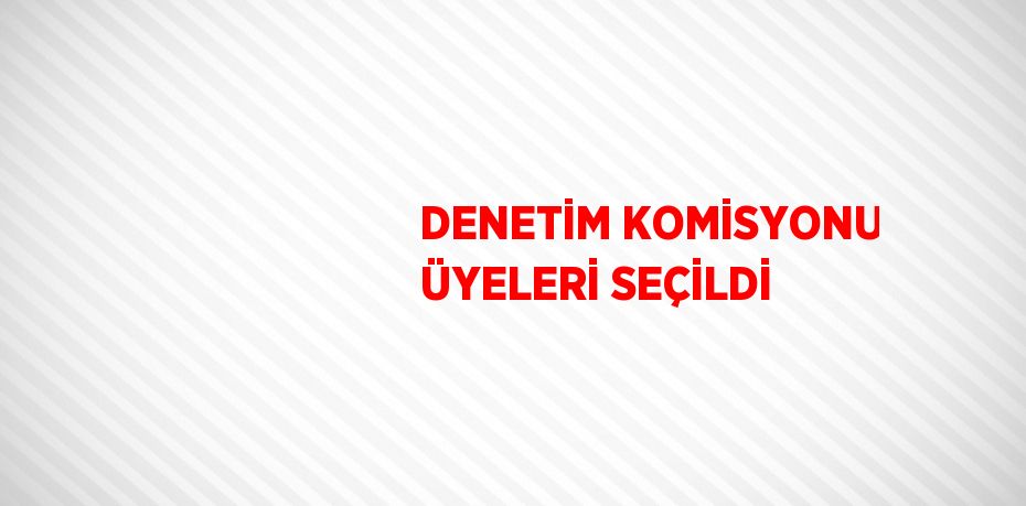 DENETİM KOMİSYONU ÜYELERİ SEÇİLDİ