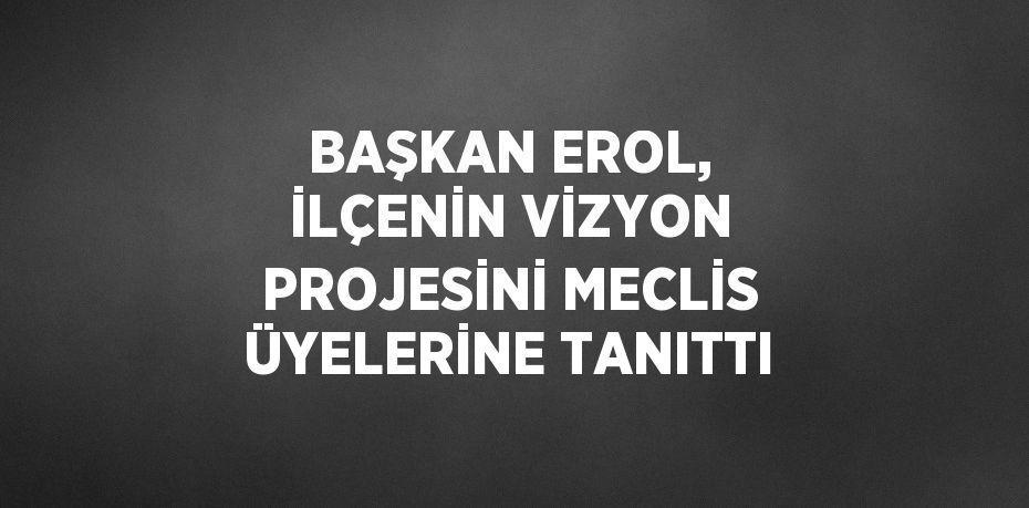 BAŞKAN EROL, İLÇENİN VİZYON PROJESİNİ MECLİS ÜYELERİNE TANITTI