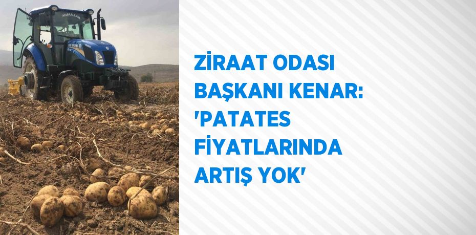 ZİRAAT ODASI BAŞKANI KENAR: 'PATATES FİYATLARINDA ARTIŞ YOK'