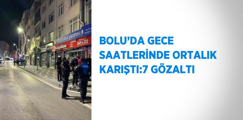 BOLU’DA GECE SAATLERİNDE ORTALIK KARIŞTI:7 GÖZALTI