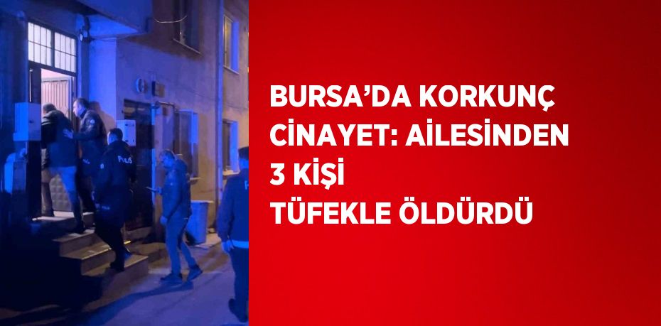 BURSA’DA KORKUNÇ CİNAYET: AİLESİNDEN 3 KİŞİ TÜFEKLE ÖLDÜRDÜ