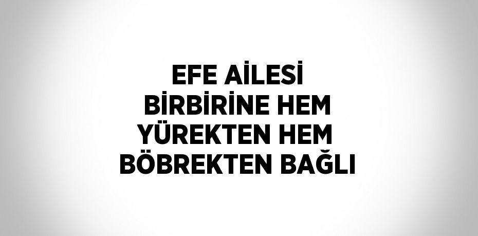 EFE AİLESİ BİRBİRİNE HEM YÜREKTEN HEM BÖBREKTEN BAĞLI