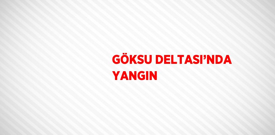 GÖKSU DELTASI’NDA YANGIN