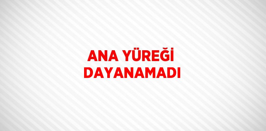 ANA YÜREĞİ DAYANAMADI