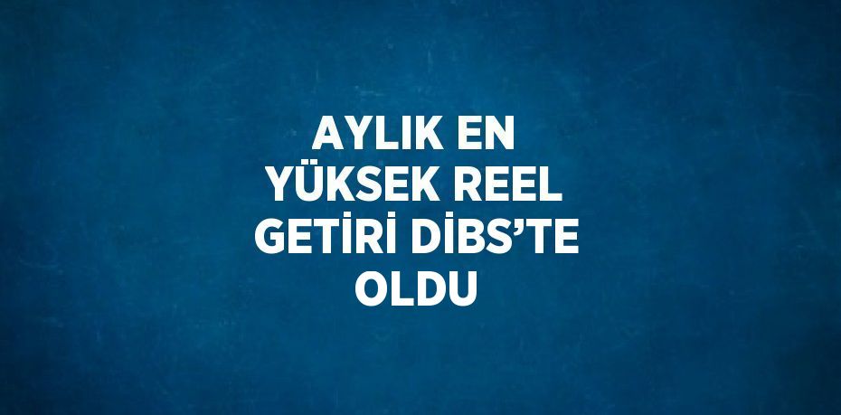 AYLIK EN YÜKSEK REEL GETİRİ DİBS’TE OLDU