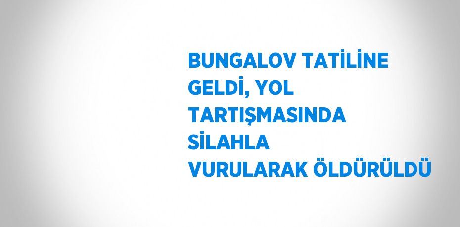 BUNGALOV TATİLİNE GELDİ, YOL TARTIŞMASINDA SİLAHLA VURULARAK ÖLDÜRÜLDÜ