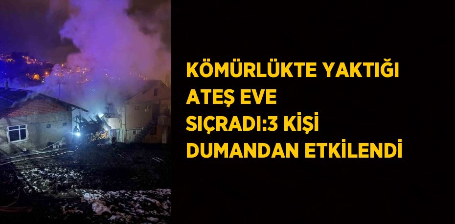 KÖMÜRLÜKTE YAKTIĞI ATEŞ EVE SIÇRADI:3 KİŞİ DUMANDAN ETKİLENDİ