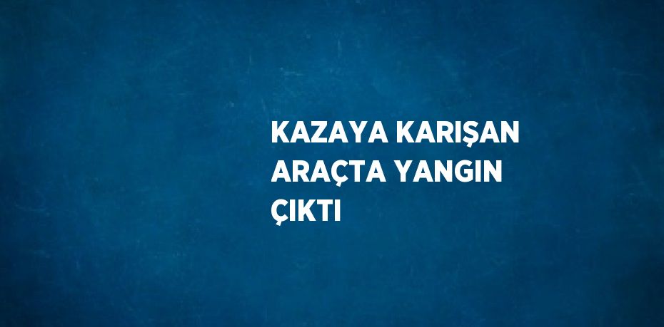 KAZAYA KARIŞAN ARAÇTA YANGIN ÇIKTI