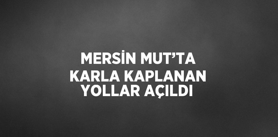 MERSİN MUT’TA KARLA KAPLANAN YOLLAR AÇILDI