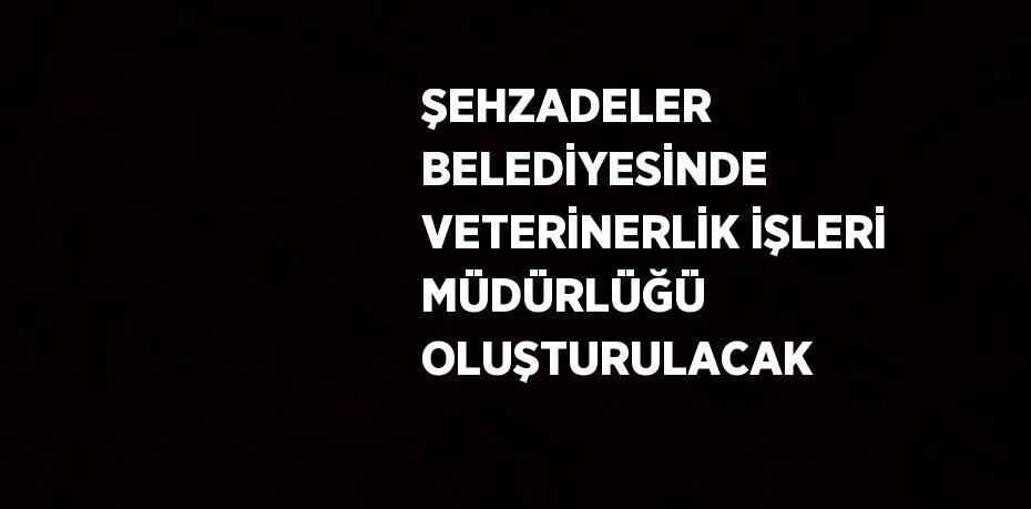 ŞEHZADELER BELEDİYESİNDE VETERİNERLİK İŞLERİ MÜDÜRLÜĞÜ OLUŞTURULACAK