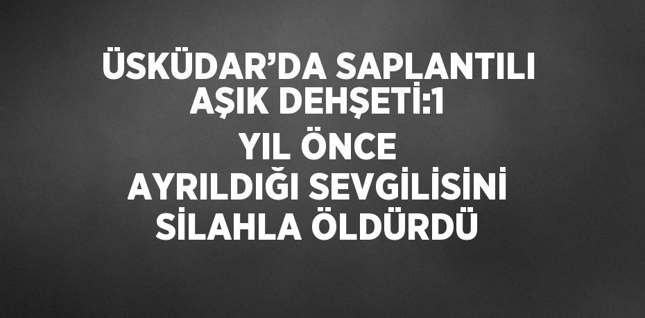 ÜSKÜDAR’DA SAPLANTILI AŞIK DEHŞETİ:1 YIL ÖNCE AYRILDIĞI SEVGİLİSİNİ SİLAHLA ÖLDÜRDÜ