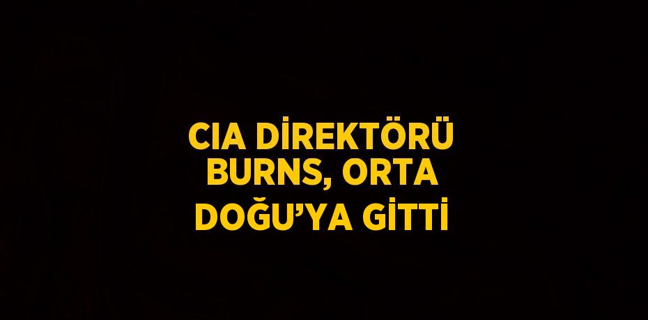 CIA DİREKTÖRÜ BURNS, ORTA DOĞU’YA GİTTİ