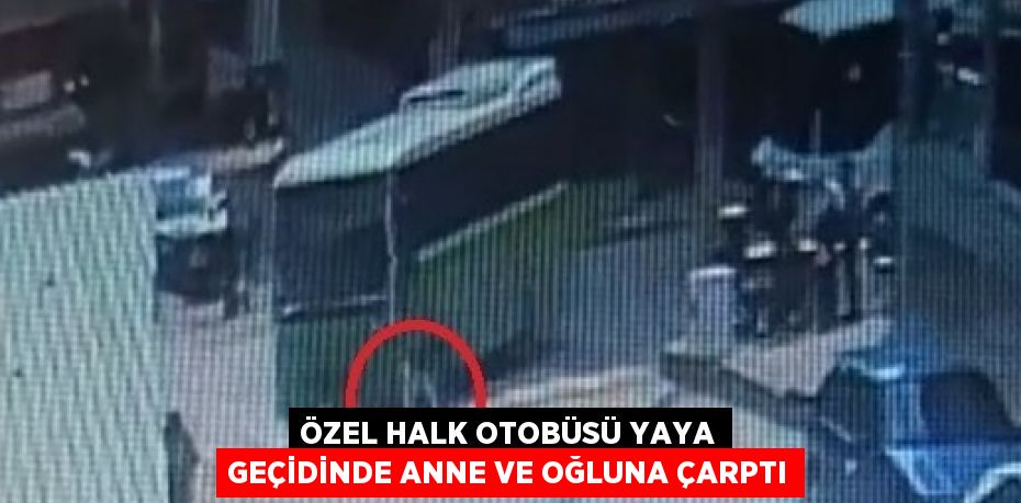 ÖZEL HALK OTOBÜSÜ YAYA GEÇİDİNDE ANNE VE OĞLUNA ÇARPTI