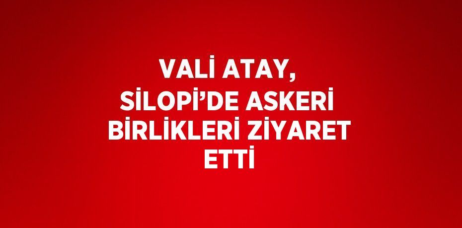 VALİ ATAY, SİLOPİ’DE ASKERİ BİRLİKLERİ ZİYARET ETTİ