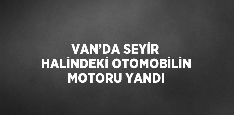 VAN’DA SEYİR HALİNDEKİ OTOMOBİLİN MOTORU YANDI