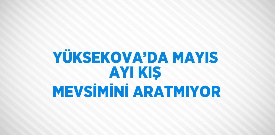 YÜKSEKOVA’DA MAYIS AYI KIŞ MEVSİMİNİ ARATMIYOR