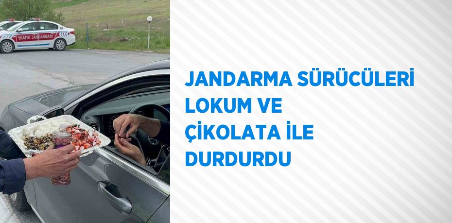 JANDARMA SÜRÜCÜLERİ LOKUM VE ÇİKOLATA İLE DURDURDU