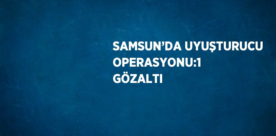 SAMSUN’DA UYUŞTURUCU OPERASYONU:1 GÖZALTI