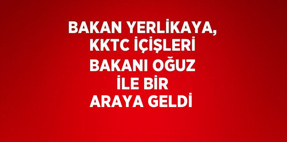 BAKAN YERLİKAYA, KKTC İÇİŞLERİ BAKANI OĞUZ İLE BİR ARAYA GELDİ