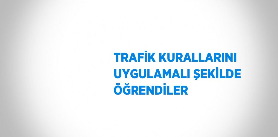 TRAFİK KURALLARINI UYGULAMALI ŞEKİLDE ÖĞRENDİLER