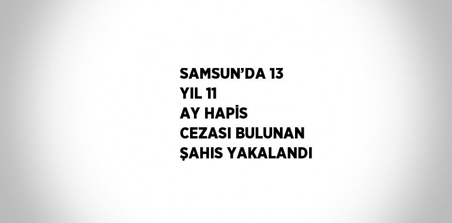 SAMSUN’DA 13 YIL 11 AY HAPİS CEZASI BULUNAN ŞAHIS YAKALANDI