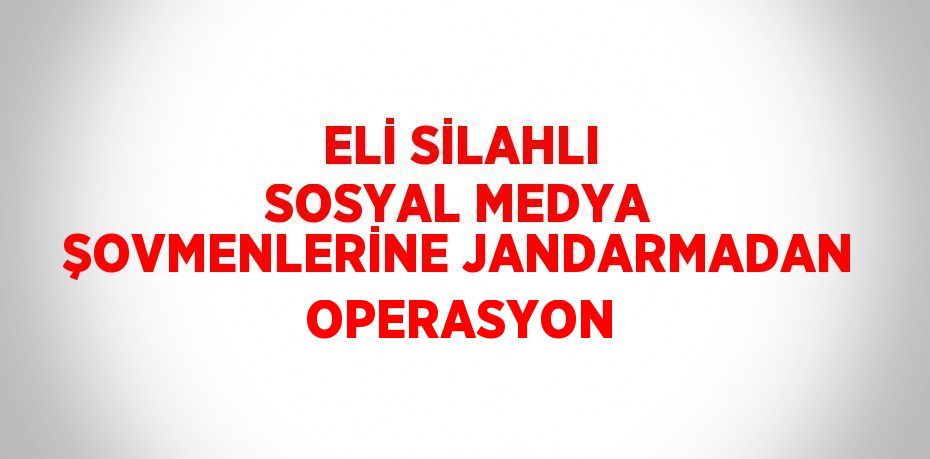 ELİ SİLAHLI SOSYAL MEDYA ŞOVMENLERİNE JANDARMADAN OPERASYON
