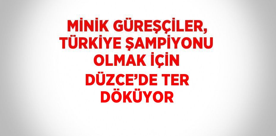 MİNİK GÜREŞÇİLER, TÜRKİYE ŞAMPİYONU OLMAK İÇİN DÜZCE’DE TER DÖKÜYOR