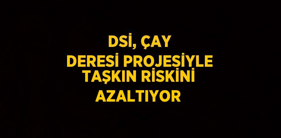 DSİ, ÇAY DERESİ PROJESİYLE TAŞKIN RİSKİNİ AZALTIYOR