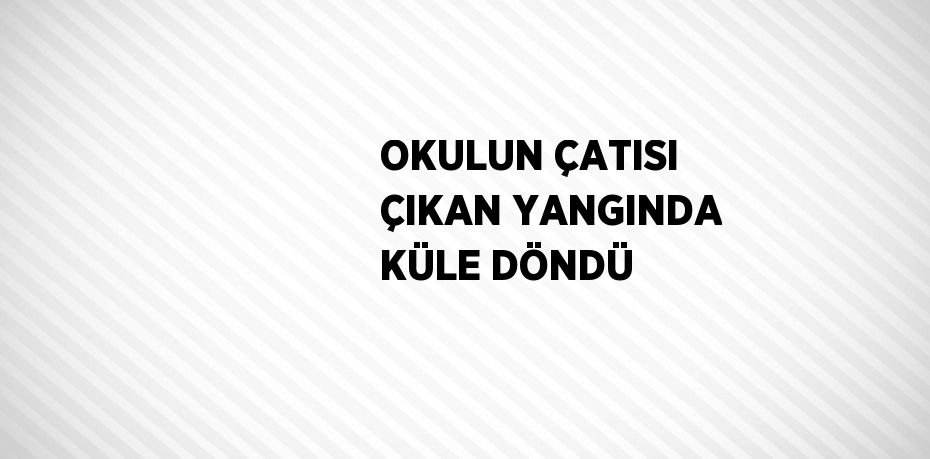 OKULUN ÇATISI ÇIKAN YANGINDA KÜLE DÖNDÜ