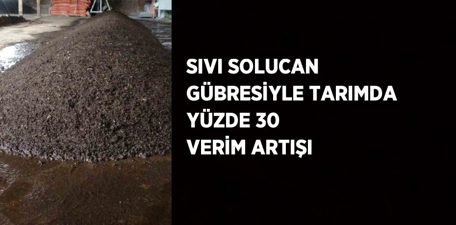 SIVI SOLUCAN GÜBRESİYLE TARIMDA YÜZDE 30 VERİM ARTIŞI