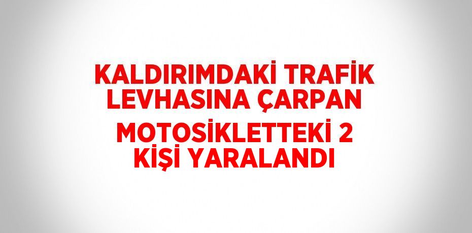 KALDIRIMDAKİ TRAFİK LEVHASINA ÇARPAN MOTOSİKLETTEKİ 2 KİŞİ YARALANDI