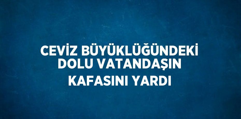 CEVİZ BÜYÜKLÜĞÜNDEKİ DOLU VATANDAŞIN KAFASINI YARDI