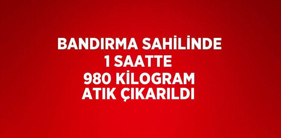 BANDIRMA SAHİLİNDE 1 SAATTE 980 KİLOGRAM ATIK ÇIKARILDI