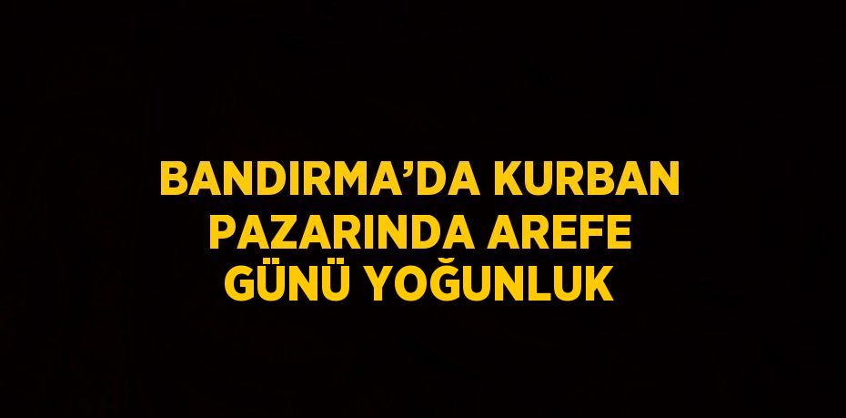 BANDIRMA’DA KURBAN PAZARINDA AREFE GÜNÜ YOĞUNLUK