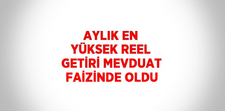 AYLIK EN YÜKSEK REEL GETİRİ MEVDUAT FAİZİNDE OLDU