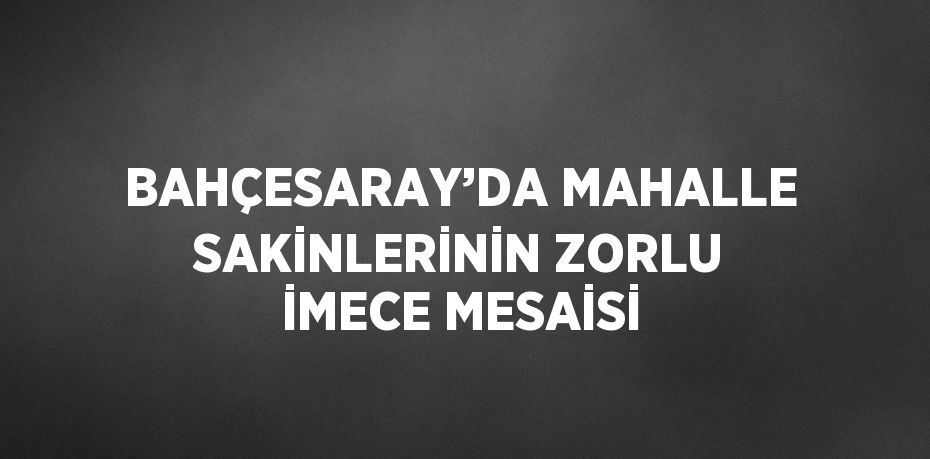 BAHÇESARAY’DA MAHALLE SAKİNLERİNİN ZORLU İMECE MESAİSİ