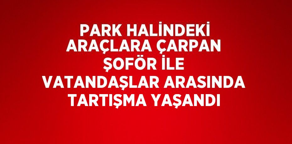 PARK HALİNDEKİ ARAÇLARA ÇARPAN ŞOFÖR İLE VATANDAŞLAR ARASINDA TARTIŞMA YAŞANDI