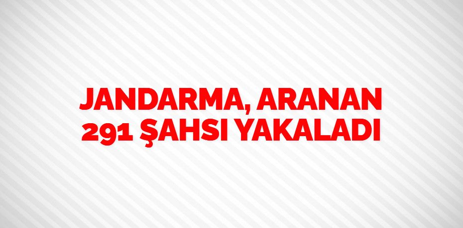 JANDARMA, ARANAN 291 ŞAHSI YAKALADI