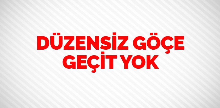 DÜZENSİZ GÖÇE GEÇİT YOK