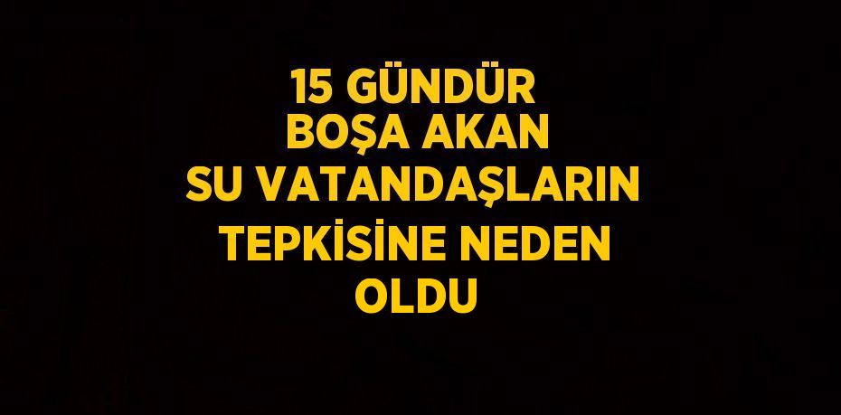 15 GÜNDÜR BOŞA AKAN SU VATANDAŞLARIN TEPKİSİNE NEDEN OLDU