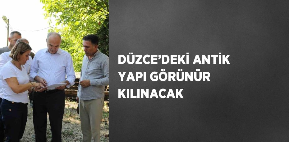 DÜZCE’DEKİ ANTİK YAPI GÖRÜNÜR KILINACAK