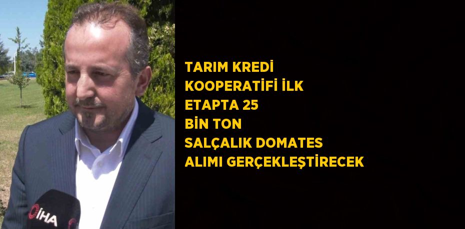 TARIM KREDİ KOOPERATİFİ İLK ETAPTA 25 BİN TON SALÇALIK DOMATES ALIMI GERÇEKLEŞTİRECEK