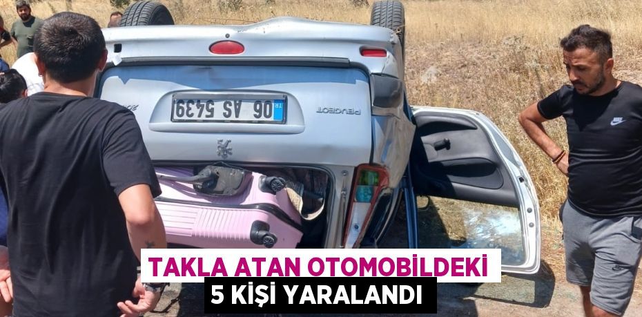 Takla atan otomobildeki 5 kişi yaralandı