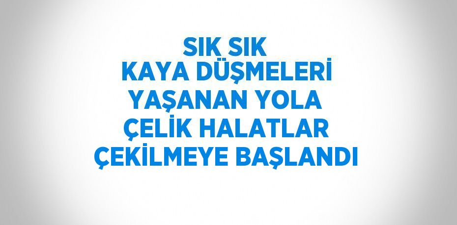 SIK SIK KAYA DÜŞMELERİ YAŞANAN YOLA ÇELİK HALATLAR ÇEKİLMEYE BAŞLANDI