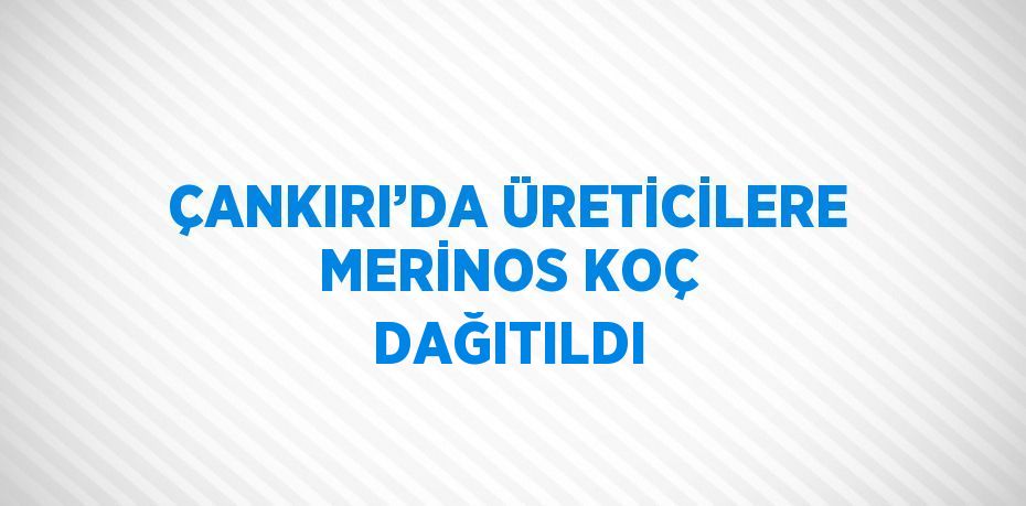 ÇANKIRI’DA ÜRETİCİLERE MERİNOS KOÇ DAĞITILDI