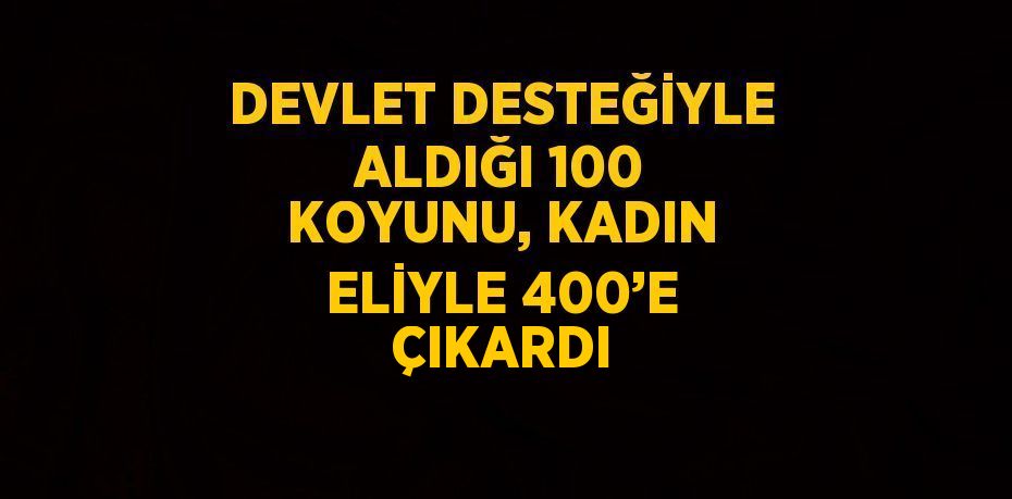 DEVLET DESTEĞİYLE ALDIĞI 100 KOYUNU, KADIN ELİYLE 400’E ÇIKARDI