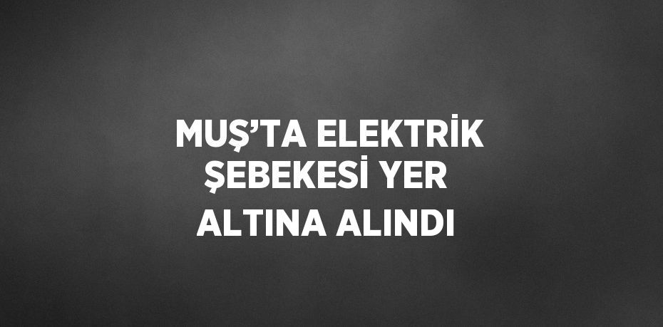 MUŞ’TA ELEKTRİK ŞEBEKESİ YER ALTINA ALINDI