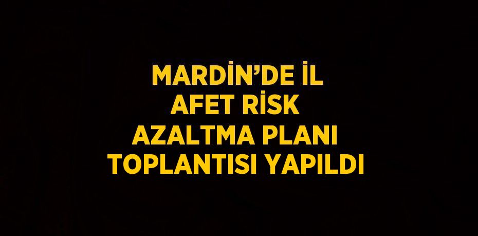 MARDİN’DE İL AFET RİSK AZALTMA PLANI TOPLANTISI YAPILDI