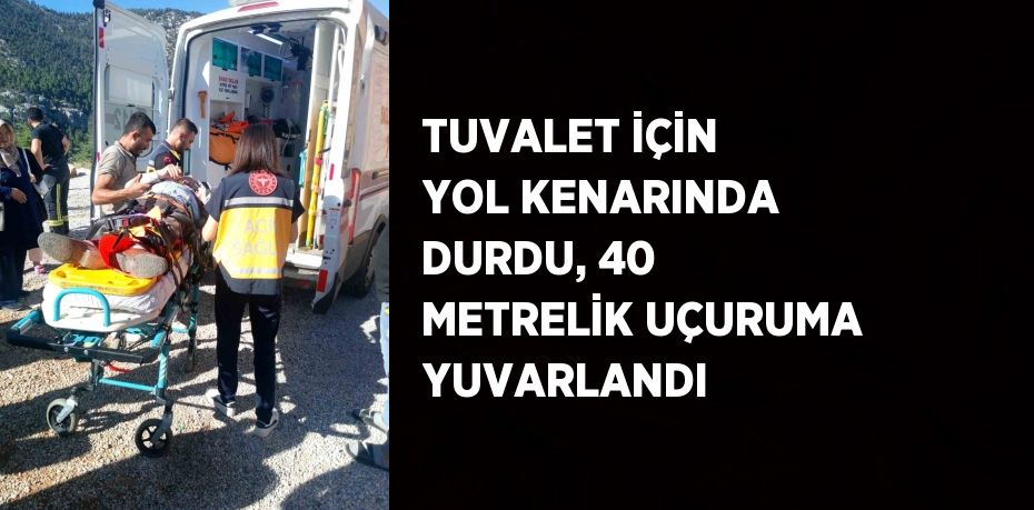 TUVALET İÇİN YOL KENARINDA DURDU, 40 METRELİK UÇURUMA YUVARLANDI